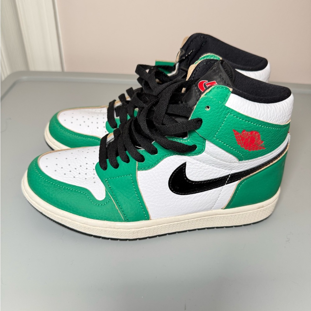 Nike Air Jordan 1 High Green Black White - Picture 1 of 7